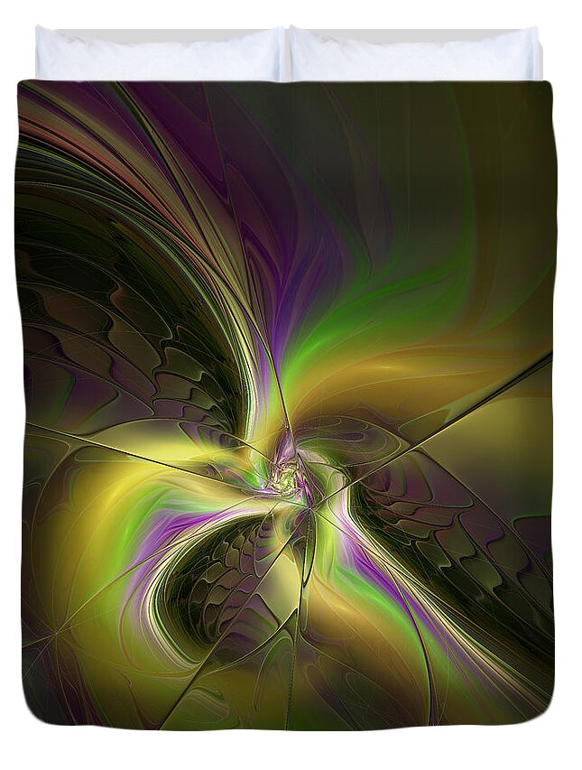 Abstract Duvet Cover featuring the digital art Colors in Motion by Gabiw Art