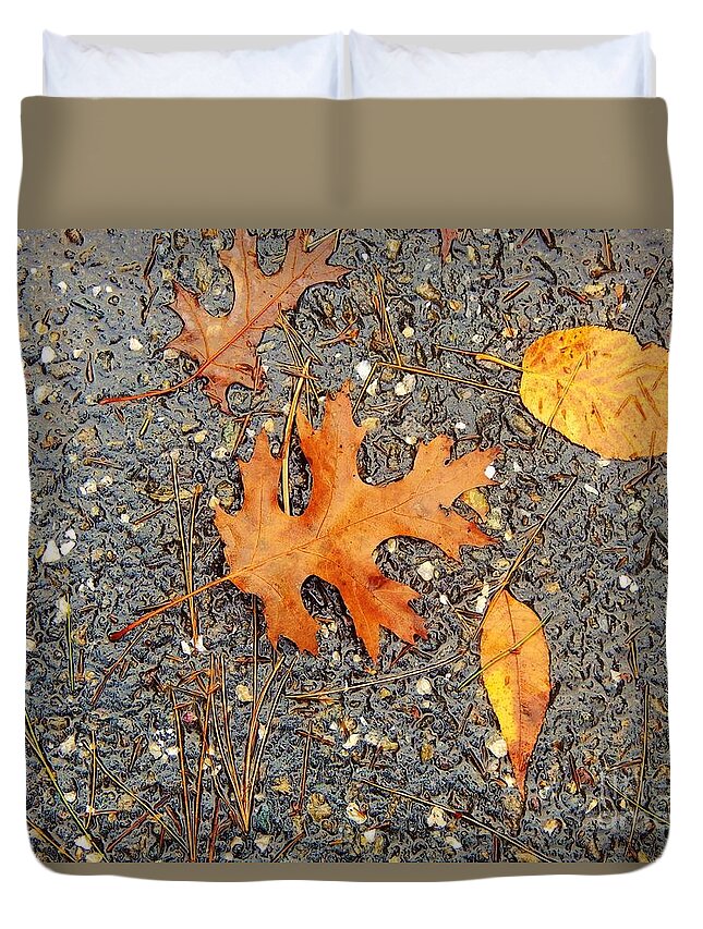 Leaves Duvet Cover featuring the photograph Colors of Autumn in Montreal by Reb Frost