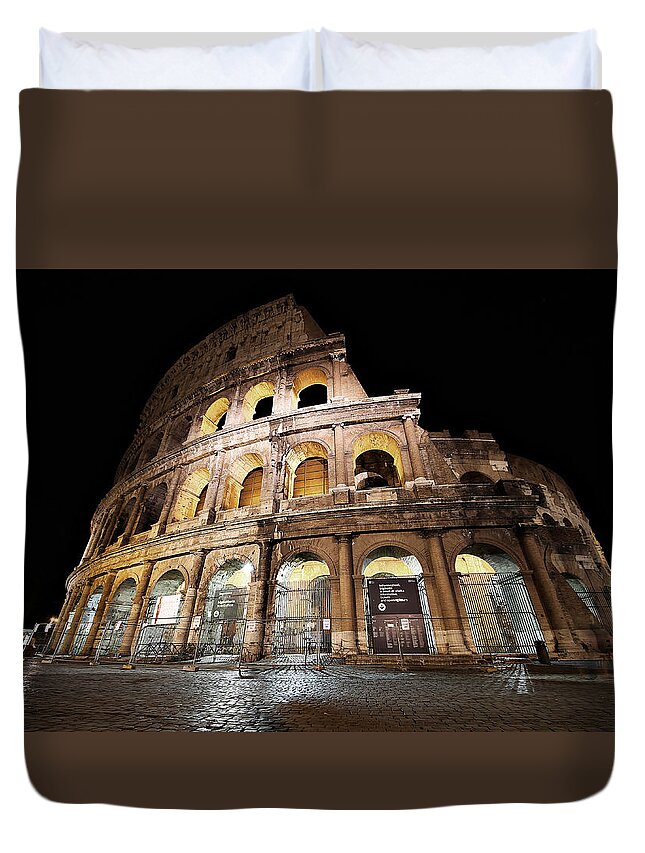 Colosseum Duvet Cover featuring the photograph Colosseum by Effezetaphoto Fz