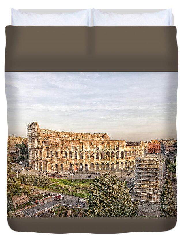 Rome Duvet Cover featuring the photograph Colosseum from Palatine Hill by Antony McAulay