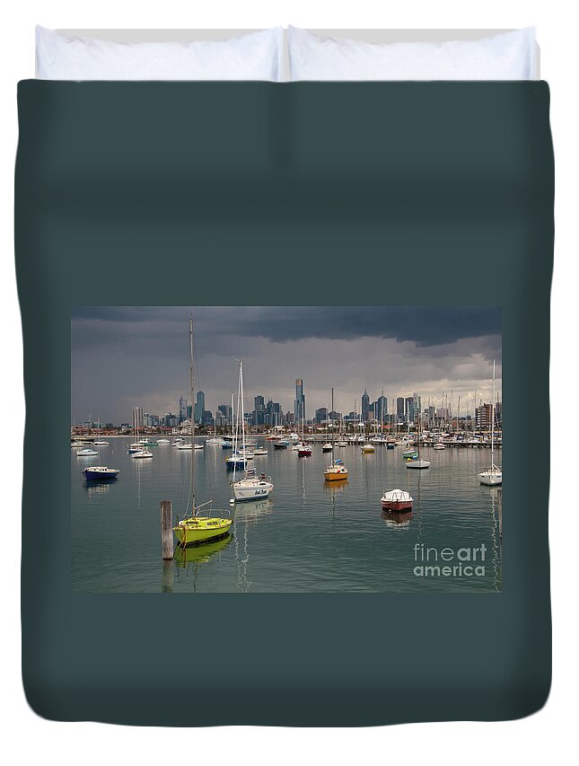 Clouds Duvet Cover featuring the photograph Colour of Melbourne 2 by Werner Padarin