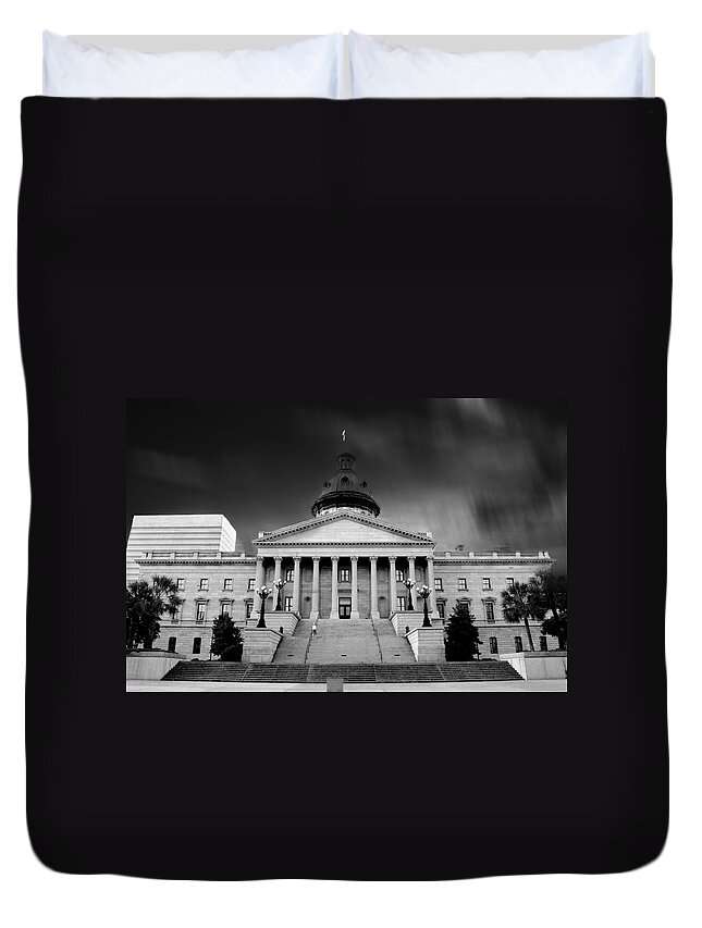 Government Building Duvet Cover featuring the photograph Columbia South Carolina State House by Gray Artus