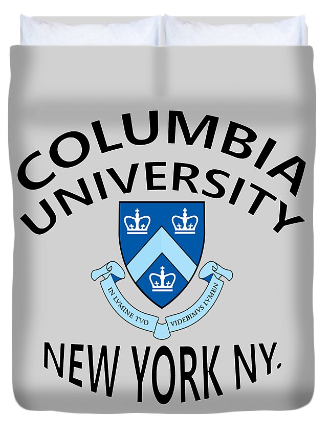 Columbia University Duvet Cover featuring the digital art Columbia University New York by Movie Poster Prints
