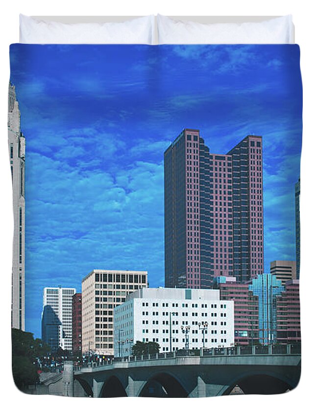 Columbus Duvet Cover featuring the photograph Columbus Ohio by Mountain Dreams