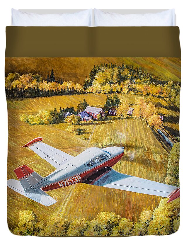 Aviation Duvet Cover featuring the painting Comanche by Douglas Castleman