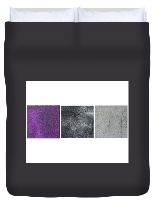 Purple Duvet Cover featuring the painting Comfort series by Preethi Mathialagan
