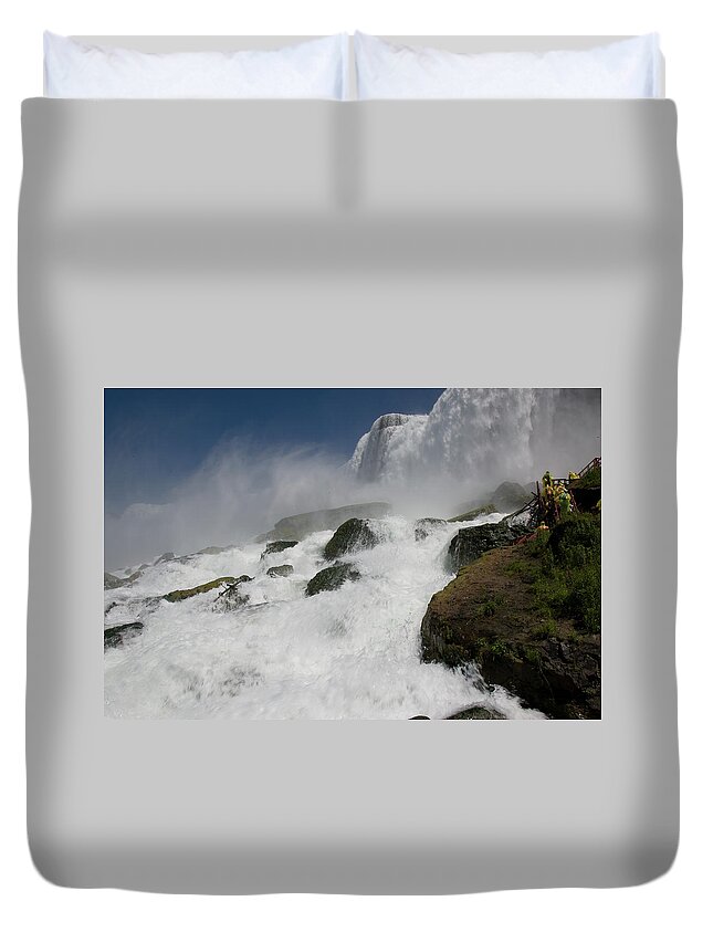 #jefffolger Duvet Cover featuring the photograph Coming close to Niagara Falls by Jeff Folger