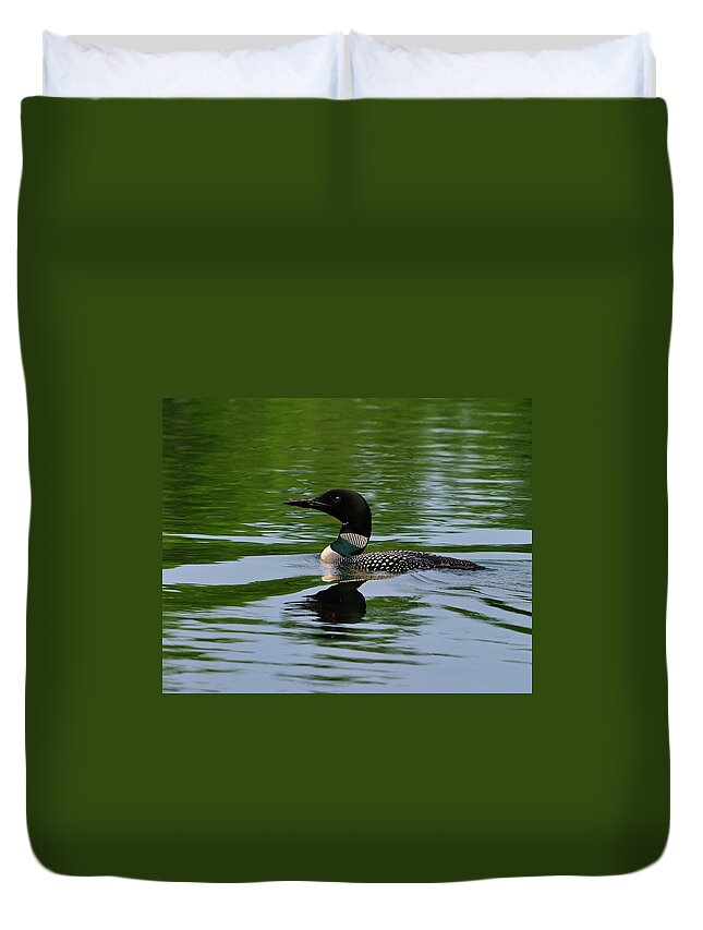 Common Loon Duvet Cover featuring the photograph Common Loon by Tony Beck