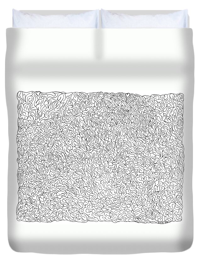 Mazes Duvet Cover featuring the drawing Communication by Steven Natanson