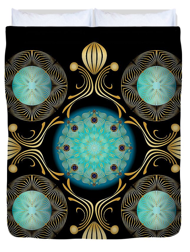 Mandala Duvet Cover featuring the digital art Complexical No 1832 by Alan Bennington