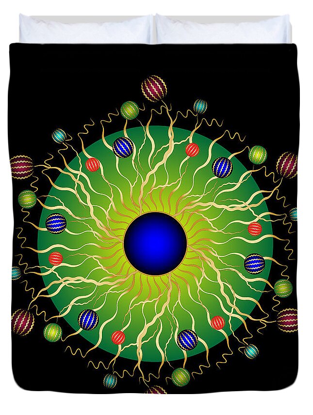 Mandala Duvet Cover featuring the digital art Complexical No 2205 by Alan Bennington