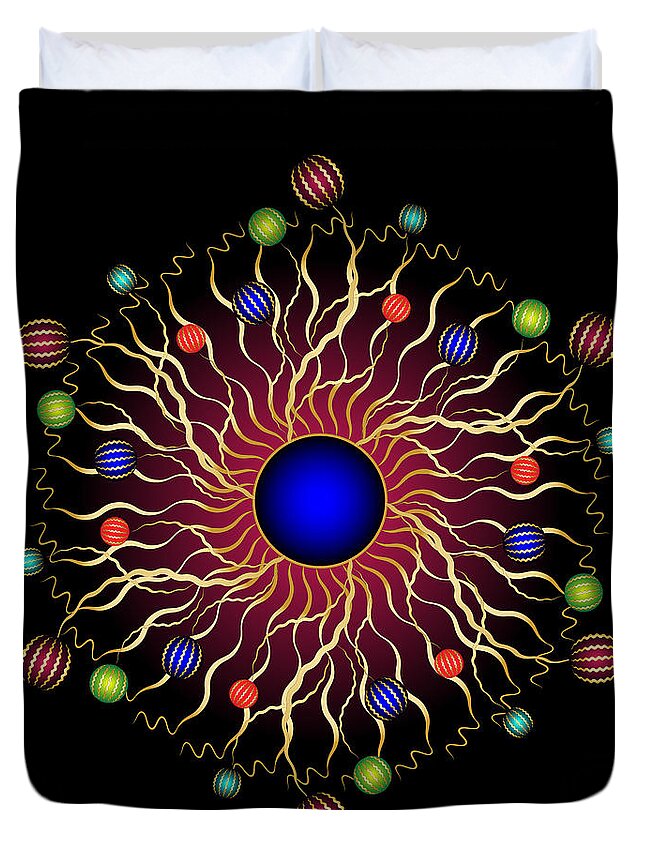 Mandala Duvet Cover featuring the digital art Complexical No 2207 by Alan Bennington