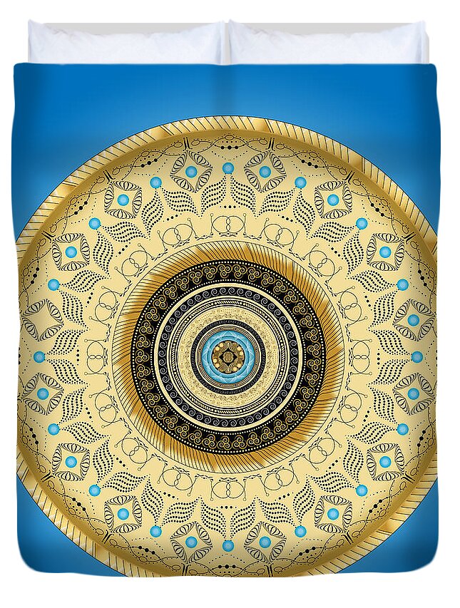 Mandala Duvet Cover featuring the digital art Complexical No 2245 by Alan Bennington
