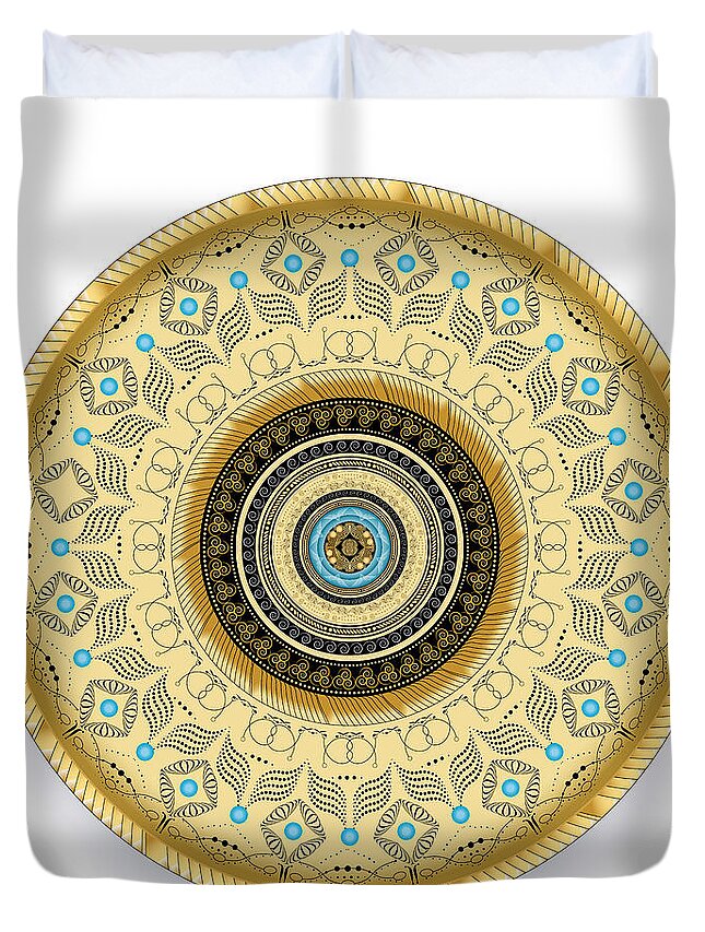Mandala Duvet Cover featuring the digital art Complexical No 2246 by Alan Bennington