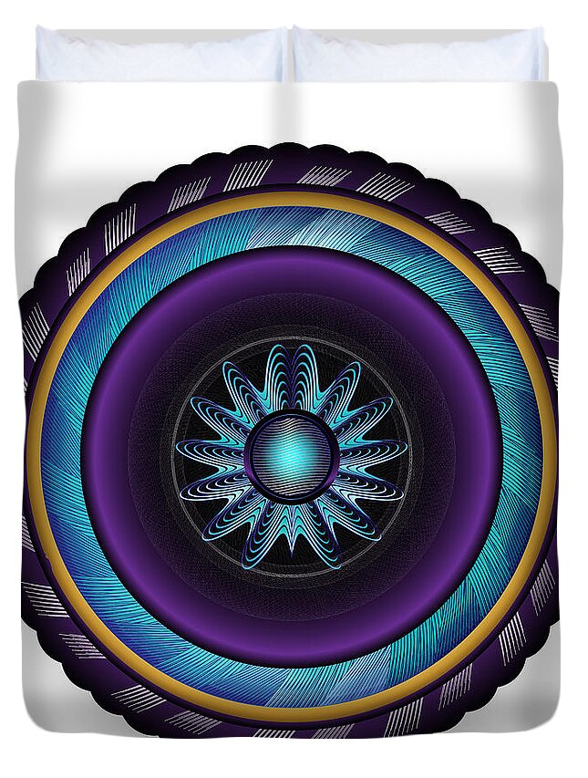 Mandala Duvet Cover featuring the digital art Complexical No 2317 by Alan Bennington