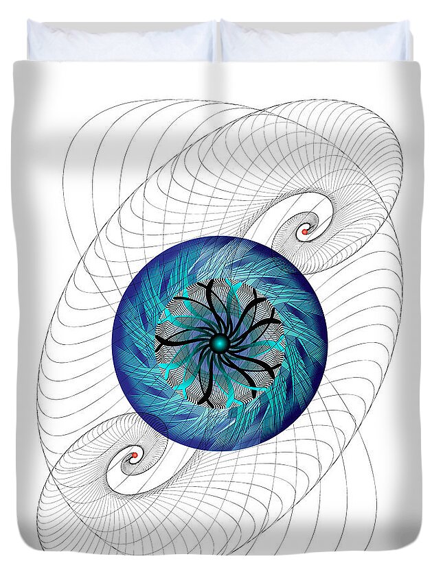 Mandala Duvet Cover featuring the digital art Complexical No 2327 by Alan Bennington