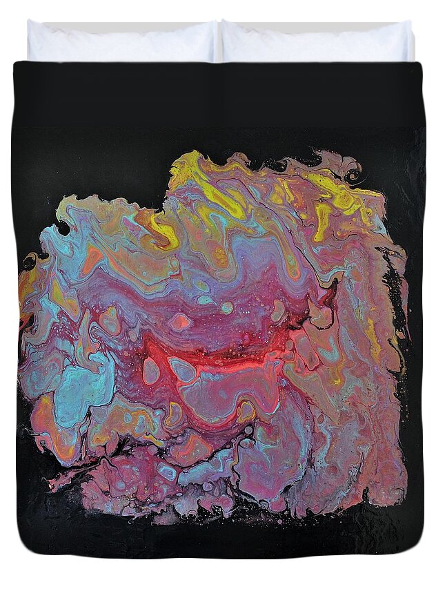 Abstract Duvet Cover featuring the painting Concentrate by Sandy Dusek