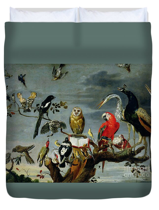 Concert Duvet Cover featuring the painting Concert of Birds by Frans Snijders