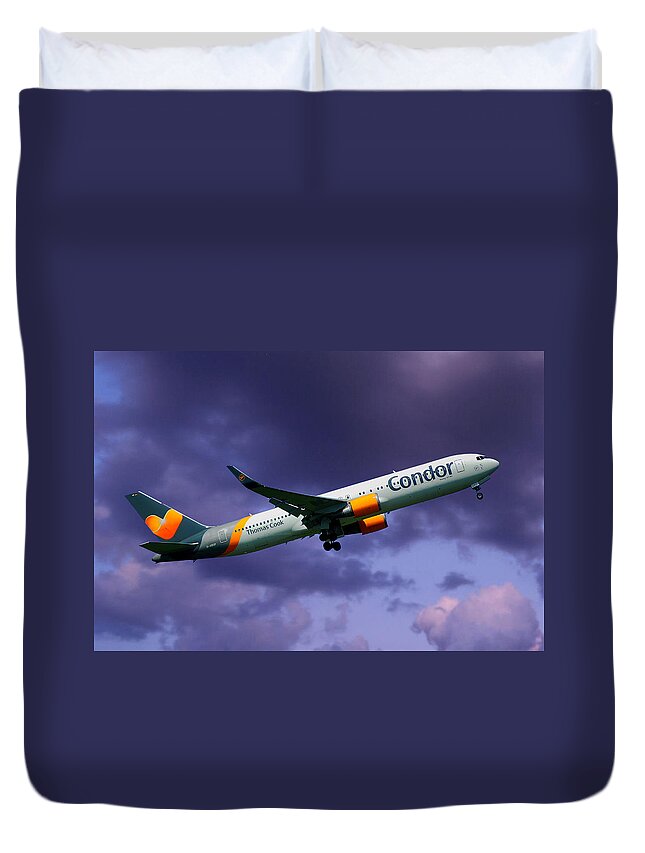 Condor Duvet Cover featuring the photograph Condor Boeing 767-3Q8 by Smart Aviation