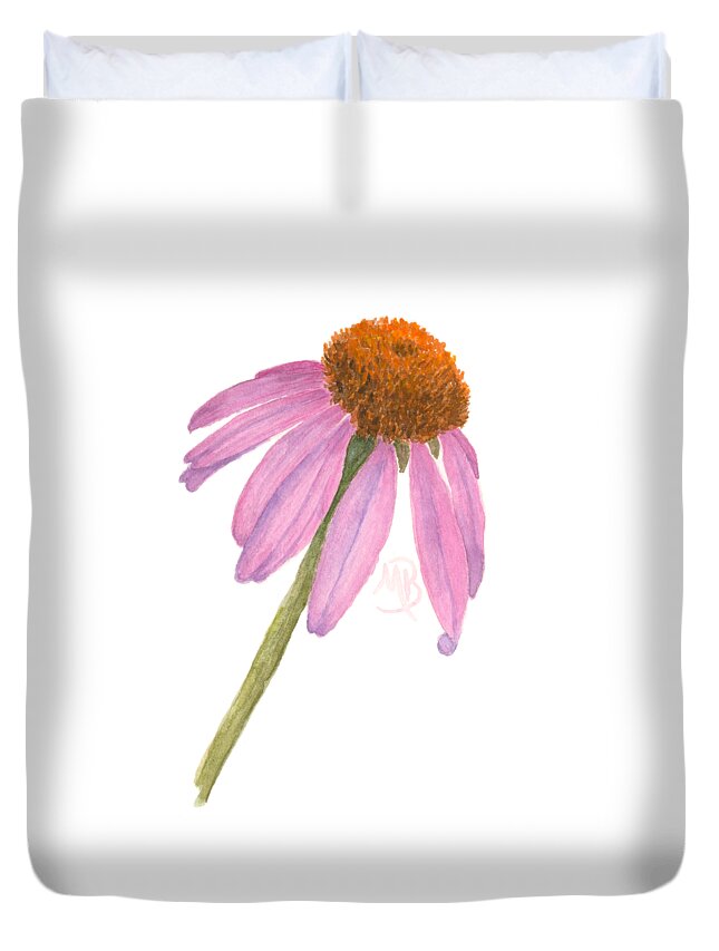 Flower Duvet Cover featuring the painting Coneflower by Monica Burnette