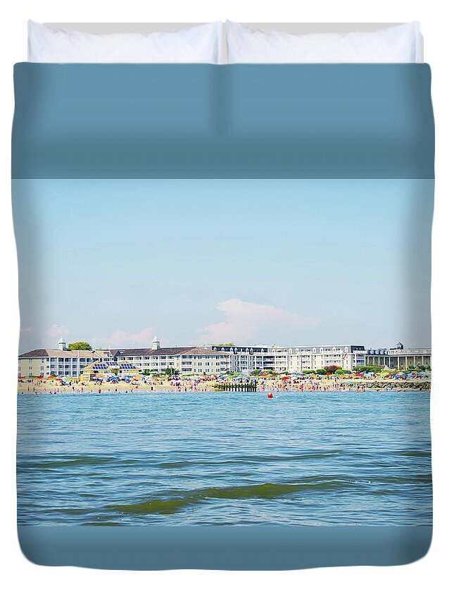Congress Duvet Cover featuring the photograph Congress Hall at Cape May by Bill Cannon