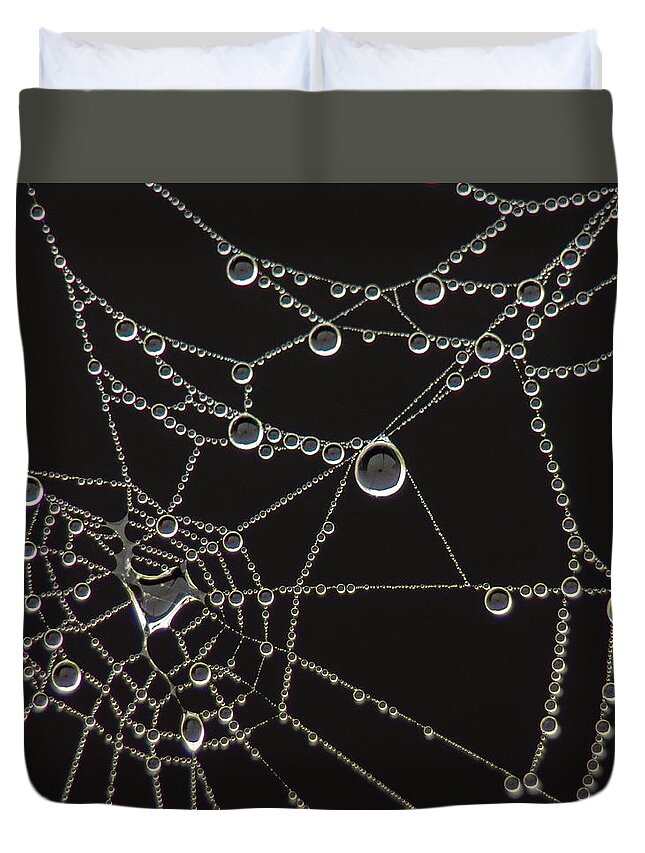 Spider Web Duvet Cover featuring the photograph Connect the Dots by Bill Pevlor