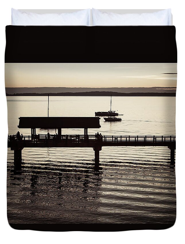Boardwalk Duvet Cover featuring the photograph Contentment Parade by Monte Arnold