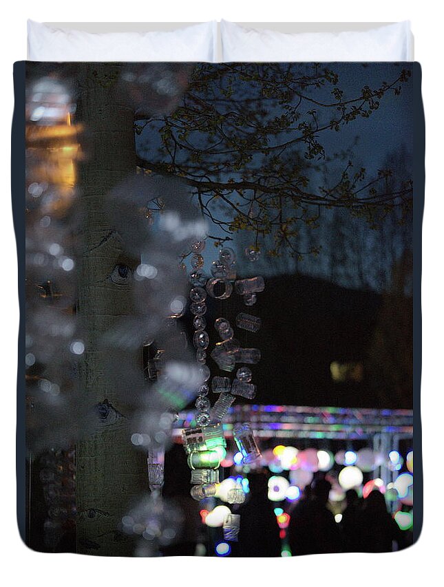 Lights Duvet Cover featuring the photograph Convergence of Lights by Ivan Franklin
