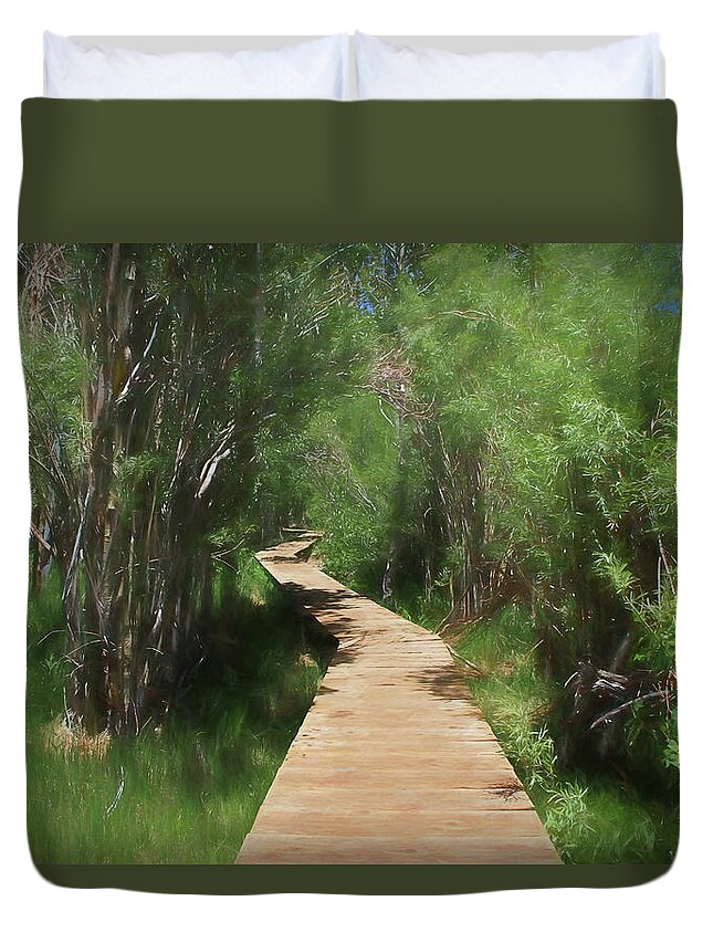 Convict Lake Loop Trail Duvet Cover featuring the photograph Convict Lake Loop Trail by Donna Kennedy