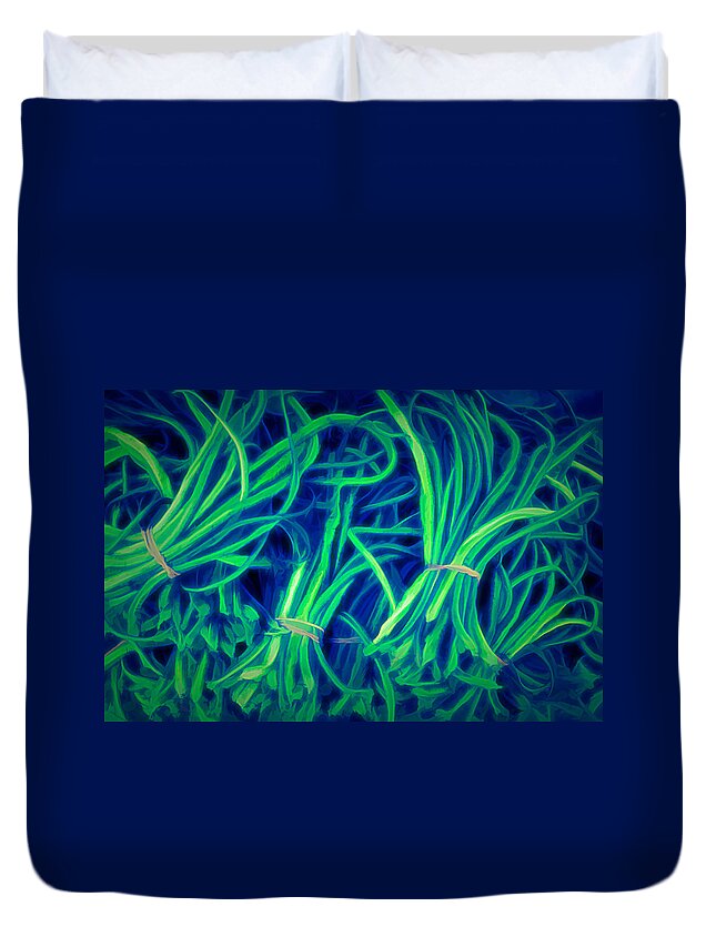 Garlicscapes Duvet Cover featuring the photograph Cool Garlicscapes by Tom Reynen
