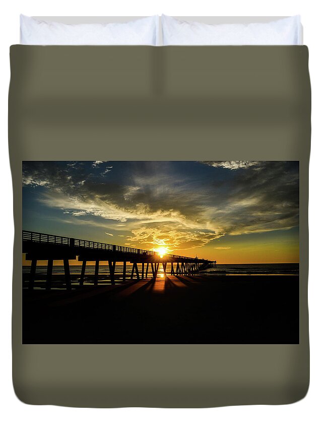 Sunrise Duvet Cover featuring the photograph Cool Rise by Bradley Dever