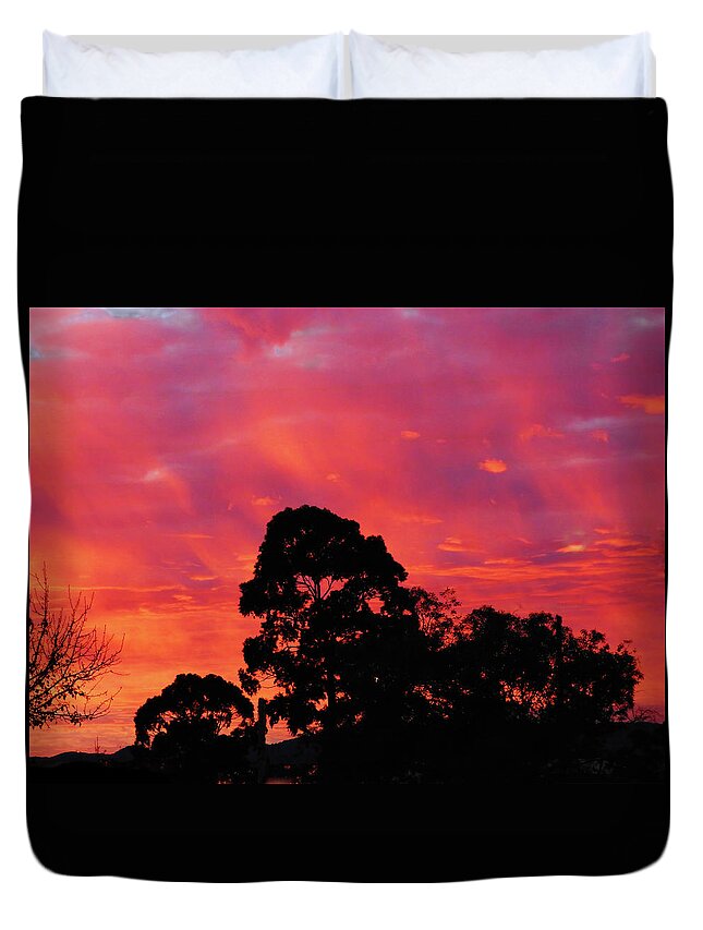 Sunrise Duvet Cover featuring the photograph Cool Sunrise by Mark Blauhoefer