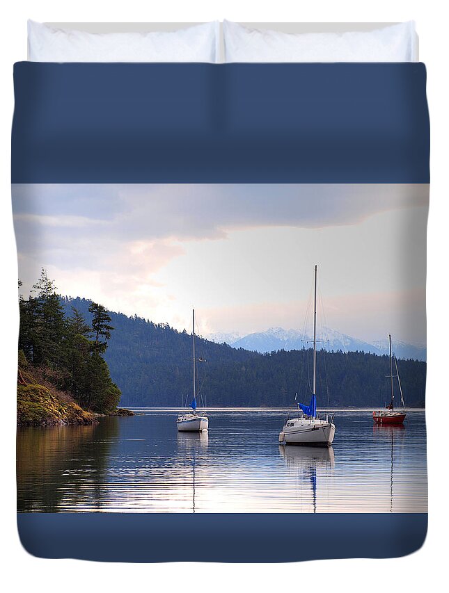Anchor Duvet Cover featuring the photograph Cooper's Cove 1 by Randy Hall