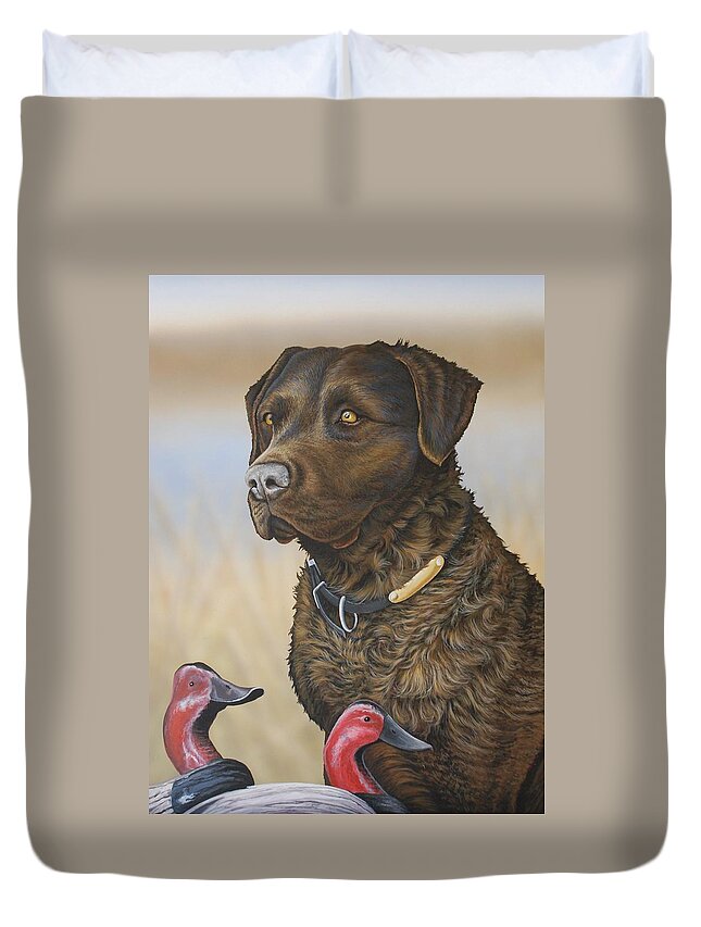 Chessie Duvet Cover featuring the painting Copper by Anthony J Padgett