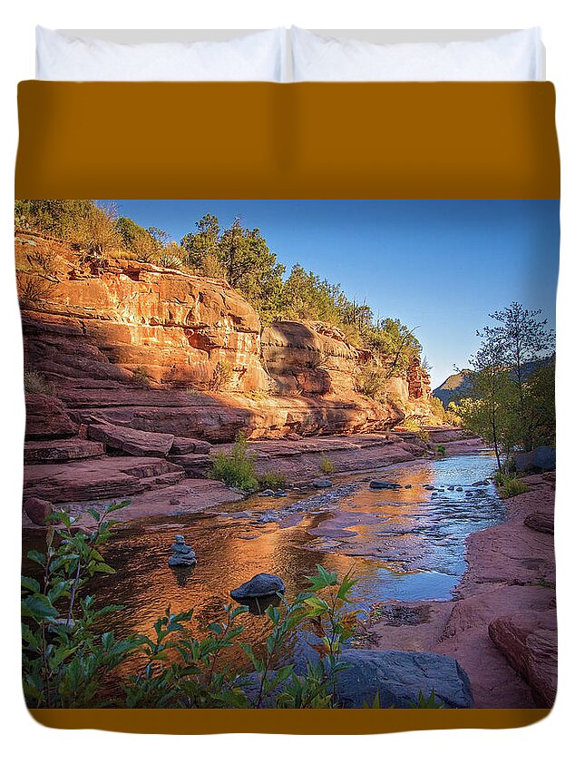 Slide Rock State Park Duvet Cover featuring the photograph Copper Pools at Slide Rock State Park by Lynn Bauer