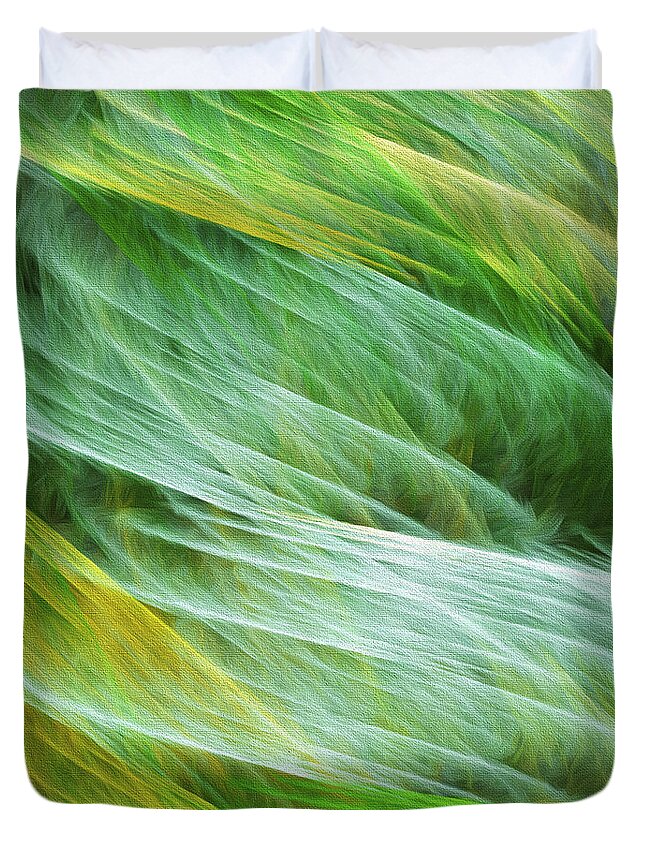 Andee Design Abstract Duvet Cover featuring the digital art Cornfield Tornado Abstract by Andee Design