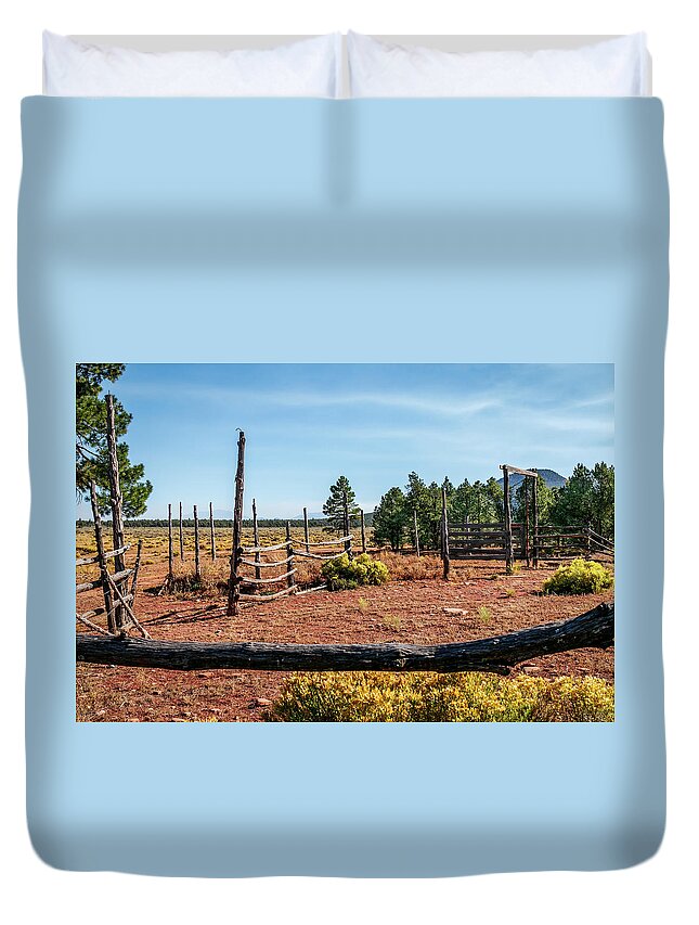 Corral Duvet Cover featuring the photograph Corral by Doug Long