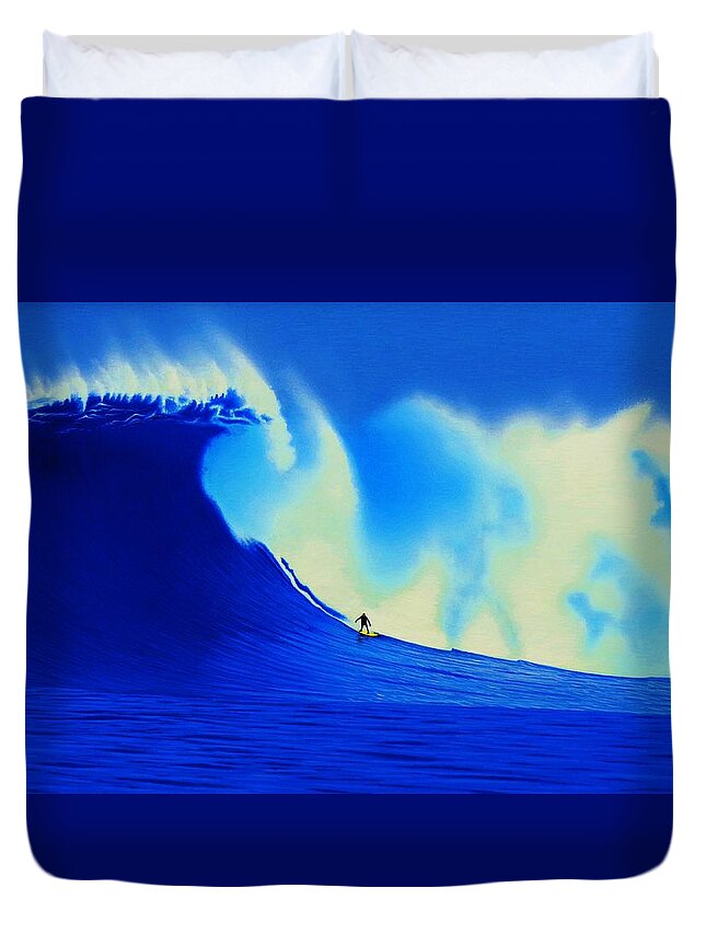 Surfing Duvet Cover featuring the painting Cortes Bank XXL 1-5-2008 by John Kaelin