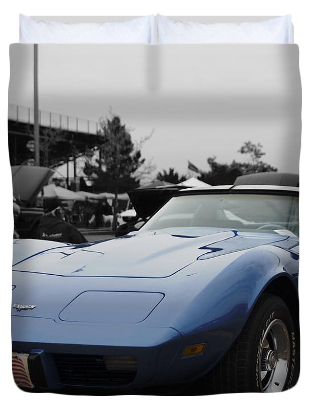 Wheels Of Dreams Duvet Cover featuring the photograph Corvette 1 by Walter Herrit