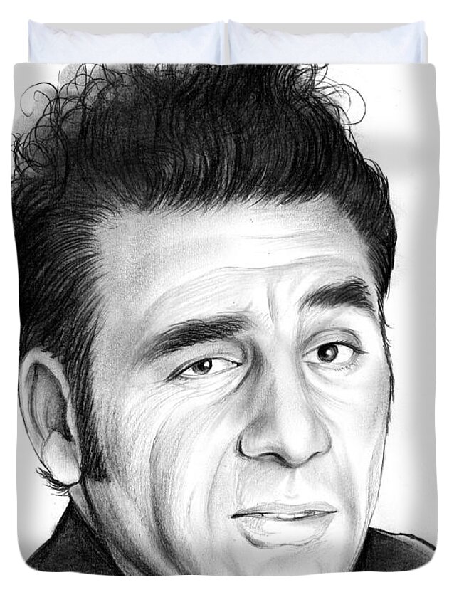 Michael Richards Duvet Cover featuring the drawing Cosmo Kramer by Greg Joens