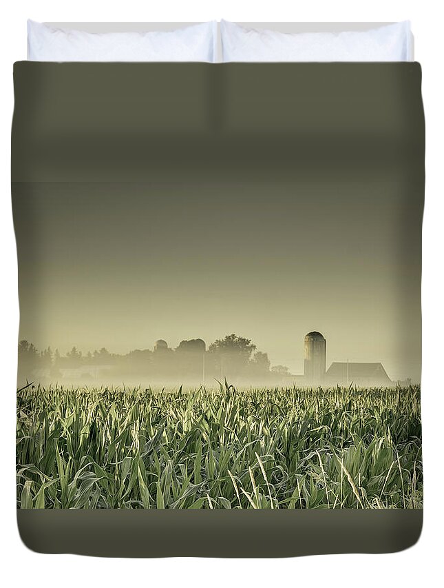 Canada Duvet Cover featuring the photograph Country farm landscape by Nick Mares