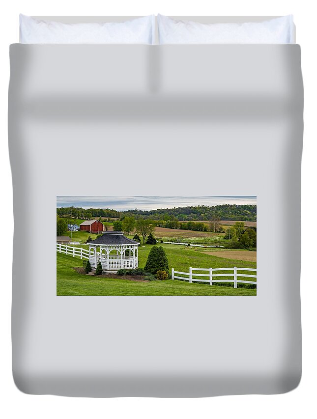 Farm Duvet Cover featuring the photograph Country Gazebo by Kevin Craft