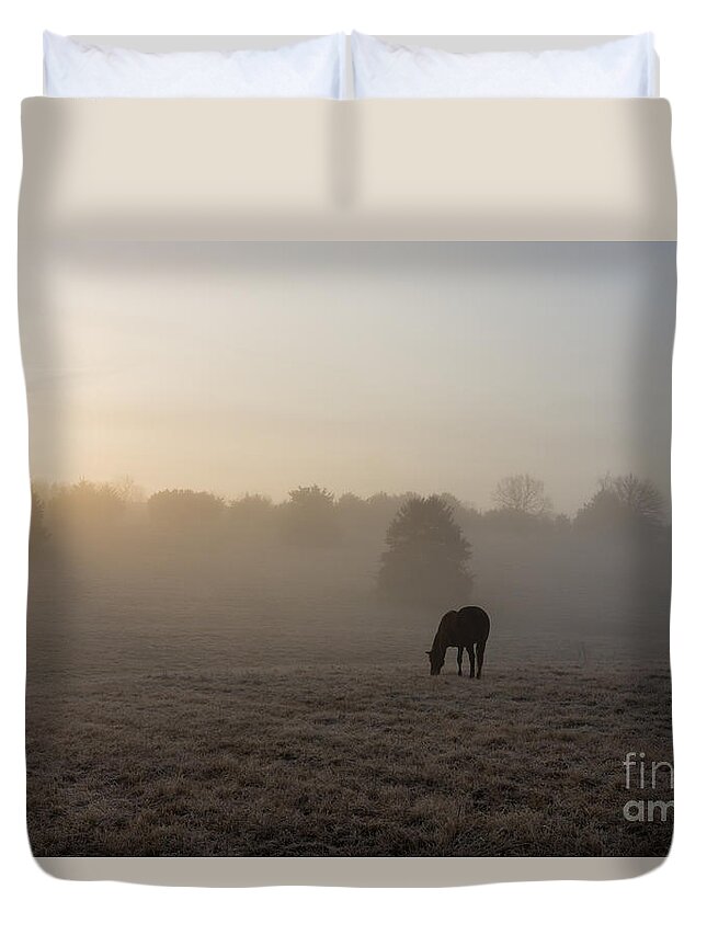 Horse Duvet Cover featuring the photograph Country Morning by Jennifer White