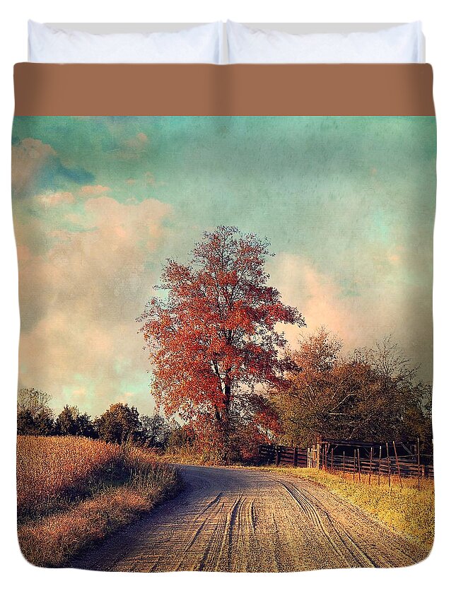 Farm Duvet Cover featuring the photograph Country Road by Alisa Williams