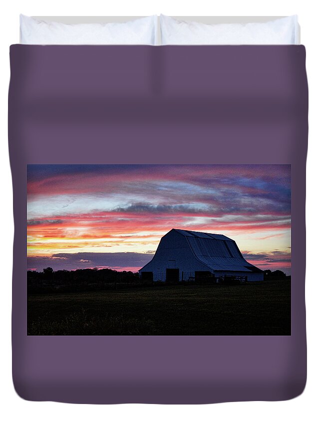 Country Sunset Duvet Cover featuring the photograph Country Sunset by Cricket Hackmann