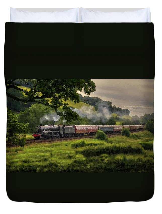 Train Duvet Cover featuring the photograph Country Train Ride by David Dehner