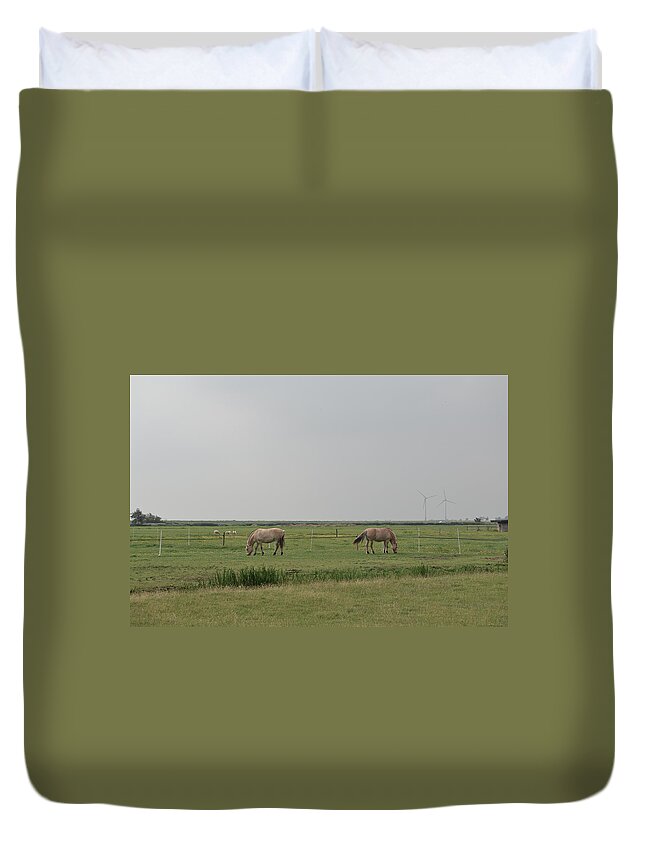 Landscape Duvet Cover featuring the photograph Countryside animals by Tommaso Baldi
