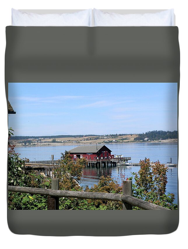 Coupeville Duvet Cover featuring the photograph Coupeville Wharf II by Mary Gaines