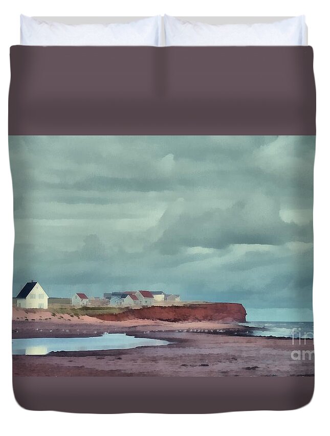 Edward Fielding Duvet Cover featuring the painting Cousins Shore Prince Edward Island Landscape by Edward Fielding