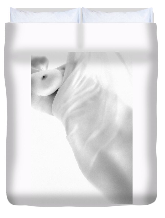 Body Duvet Cover featuring the photograph Covering the Body by Evgeniy Lankin